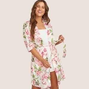 SHOW ME YOUR MUMU Open Front Brie Robe in Garden of Blooms One Size Fits All